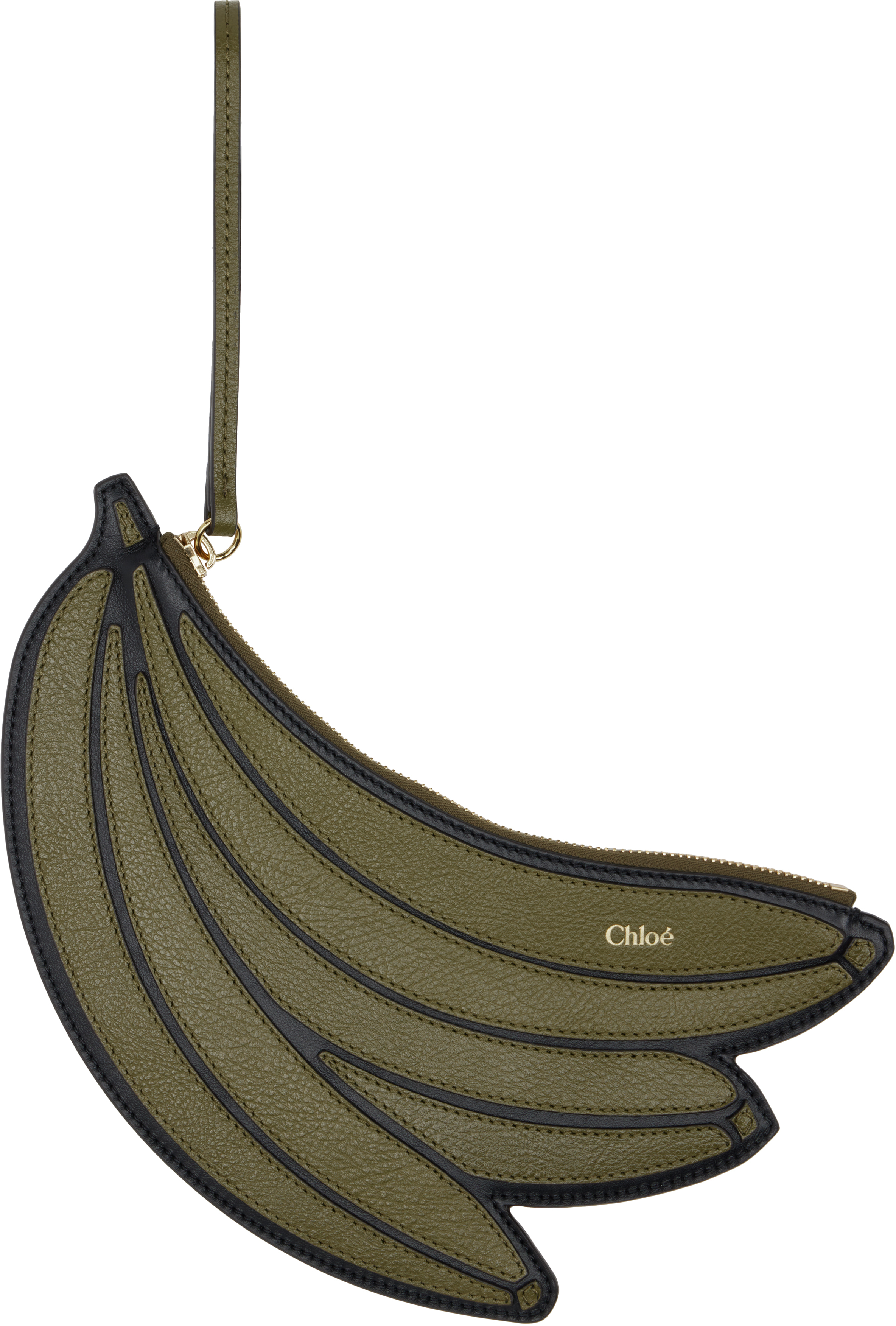 Chloé Black & Off-White Banana Flat Pouch