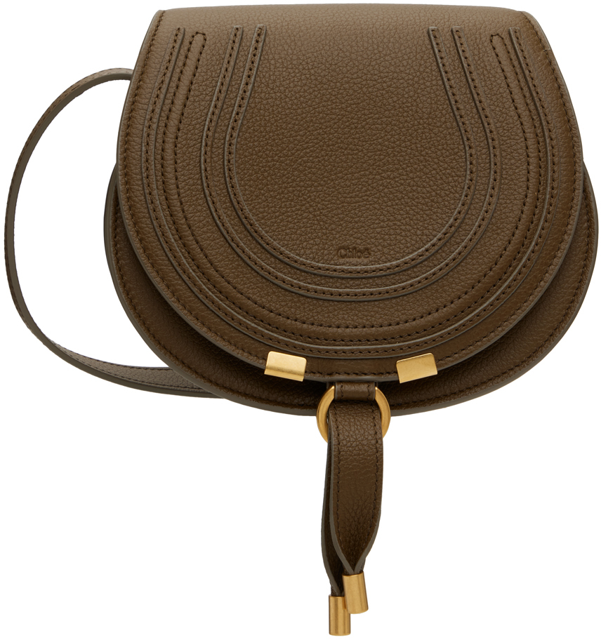Chloé Small Marcie Saddle Bag In 20v Dark Khaki