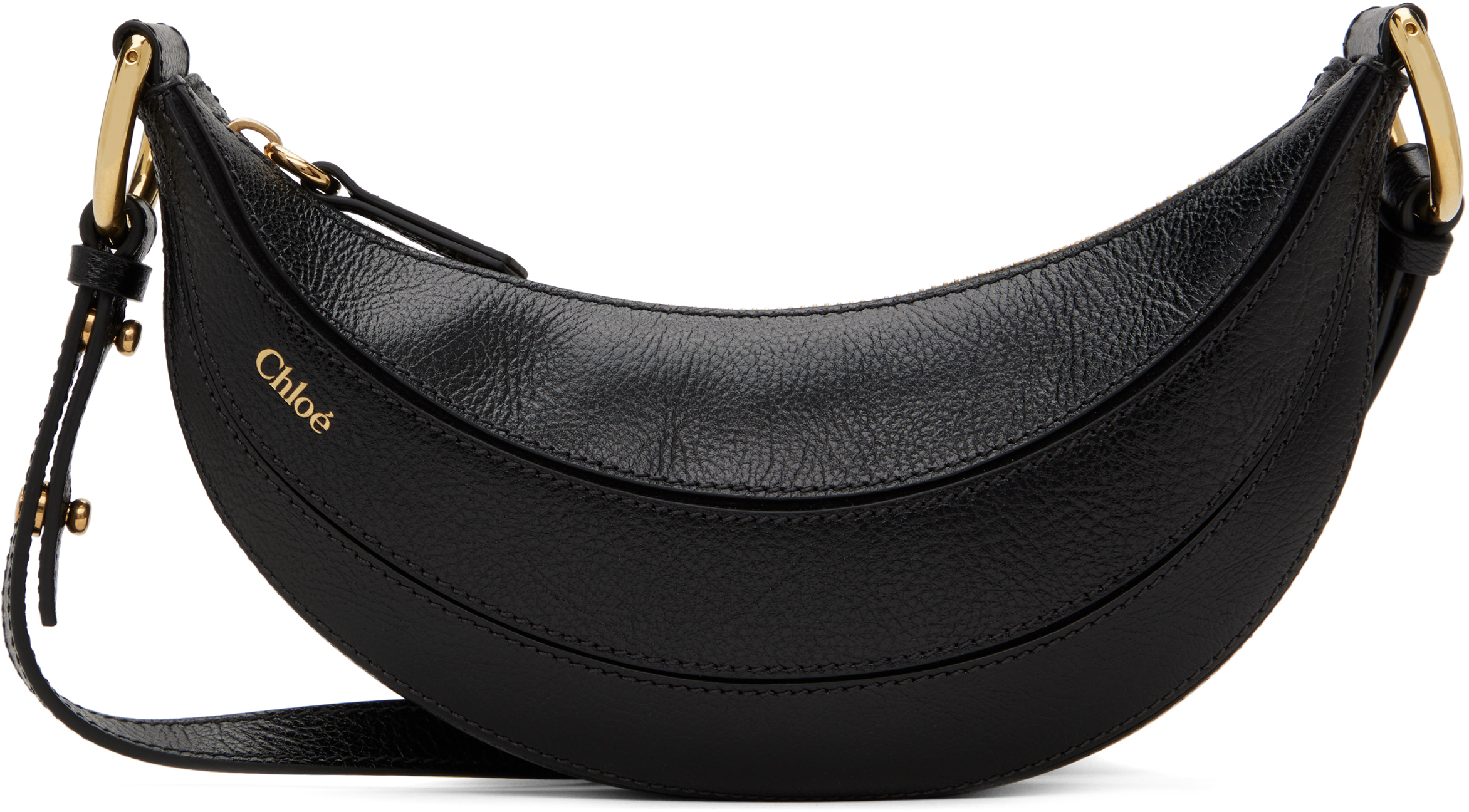 Shop Chloé Black Banana Cross-body Bag In 001 Black