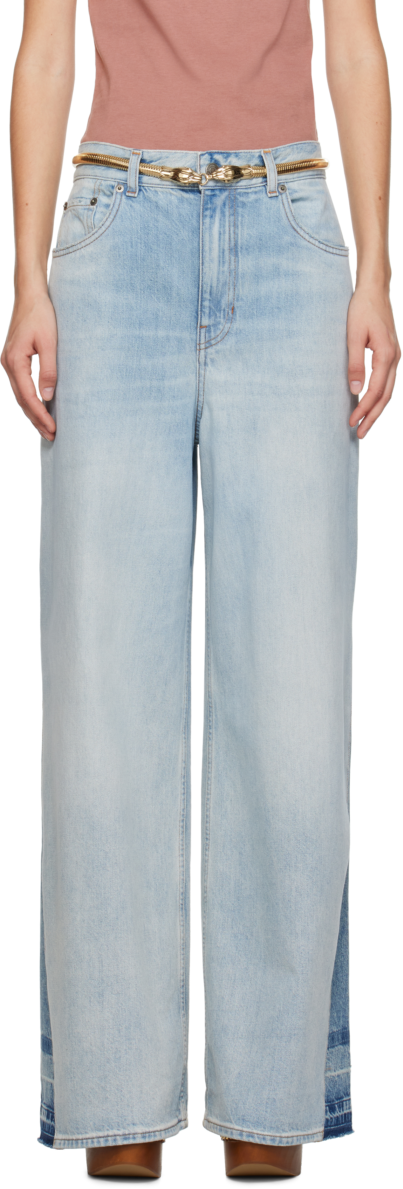 Shop Chloé Blue Wide-leg Jeans In 49v Graceful Blue