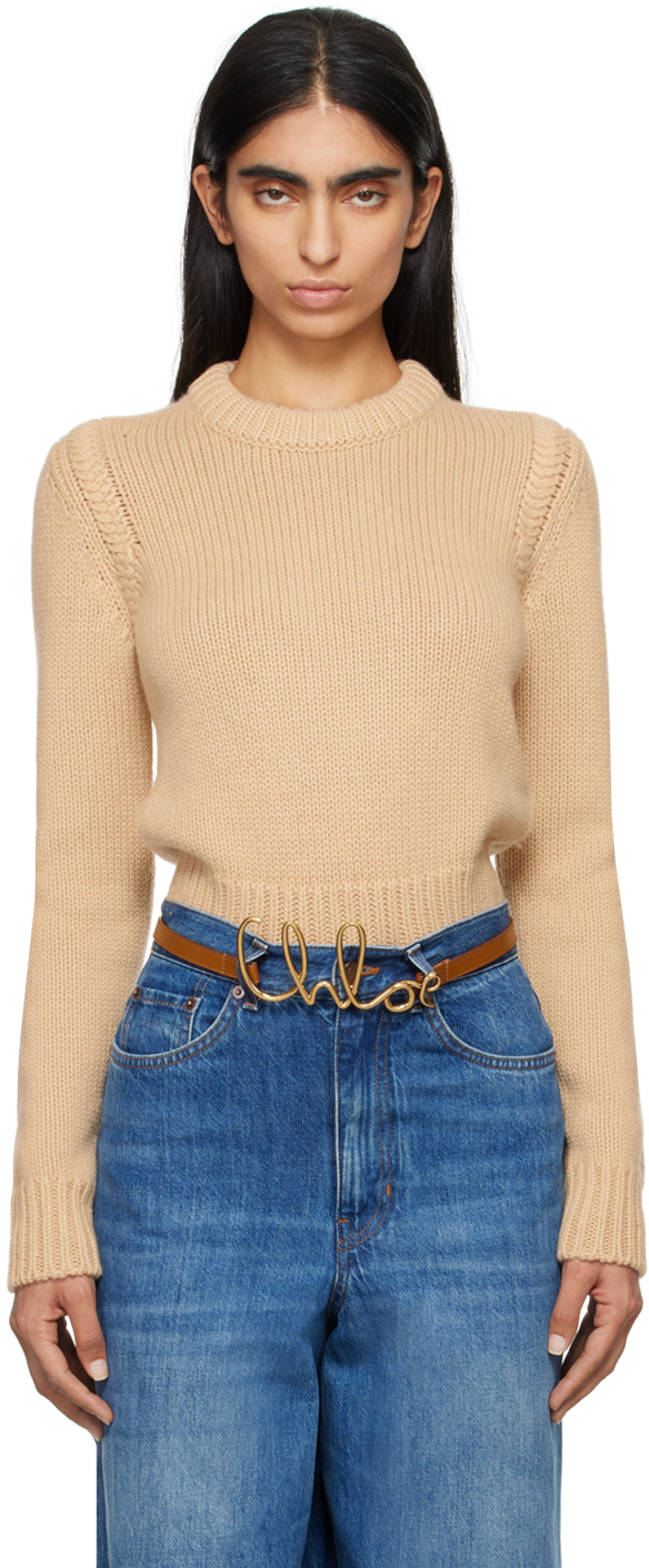 Chloé Beige Cropped Sweater