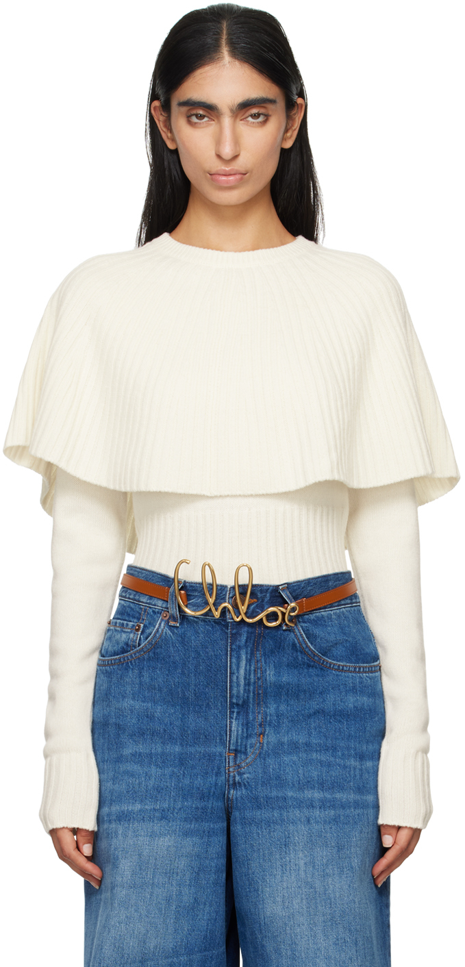 Chloé Off-White Cape Sweater