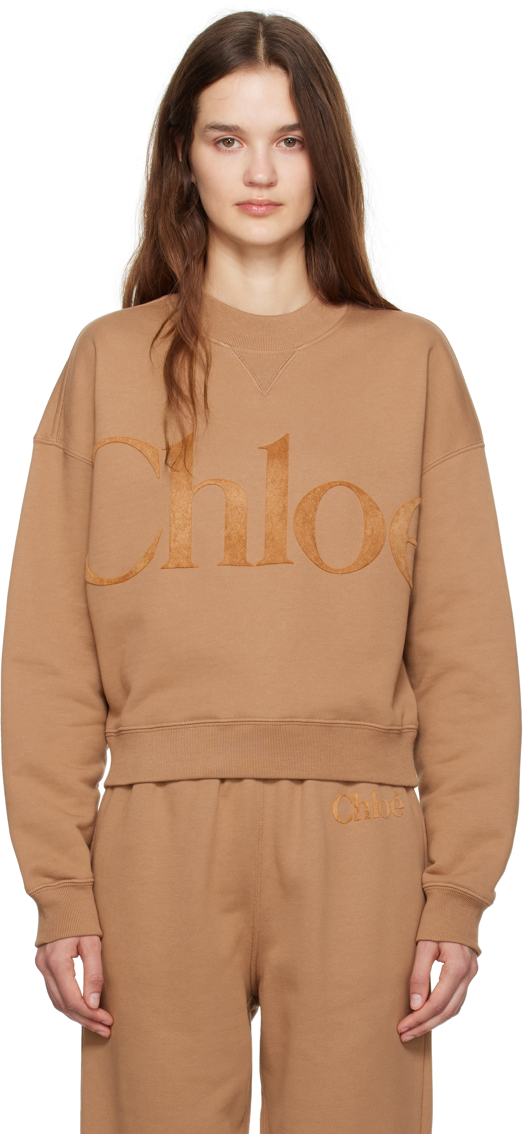 Shop Chloé Brown Generous Sweatshirt In 24l Blush Nude