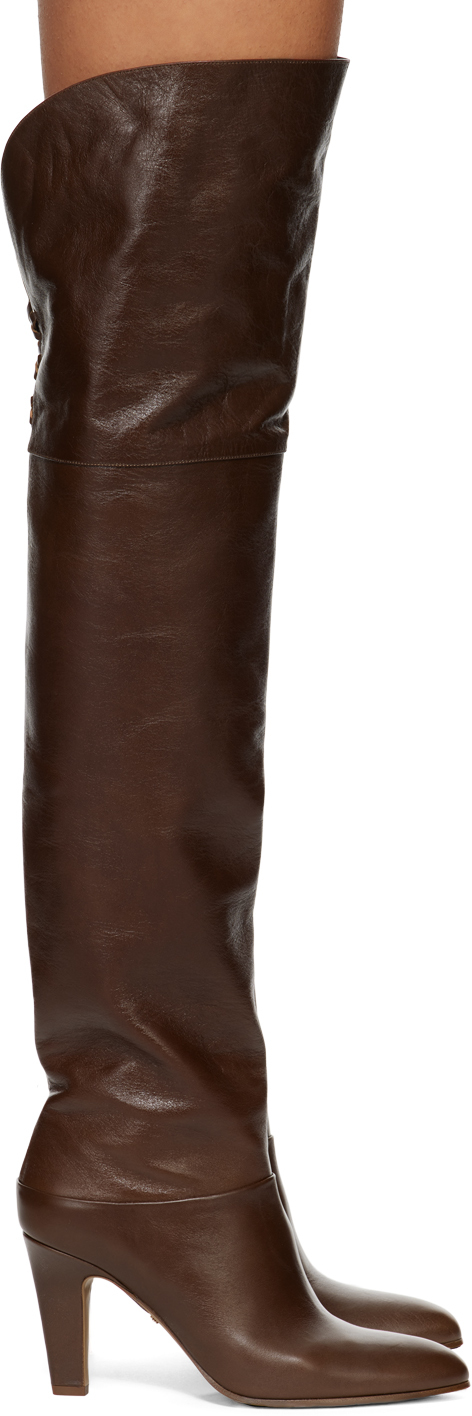 Chloé Brown Eve Thigh High Boots