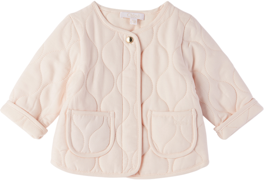 Chloé Baby Pink Quilted Jacket Set In 440 Salmon
