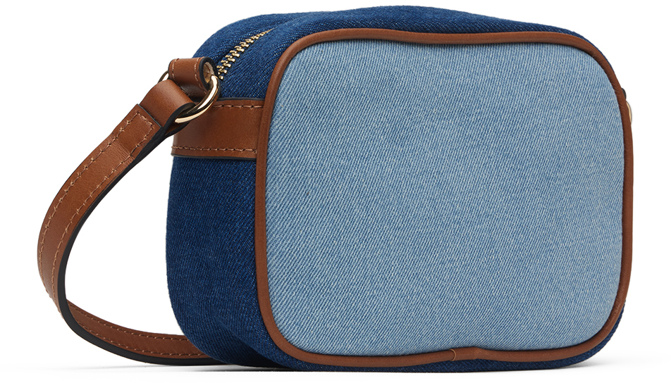 Chloé Kids Blue Embroidered Bag In Z10 Denim Blue