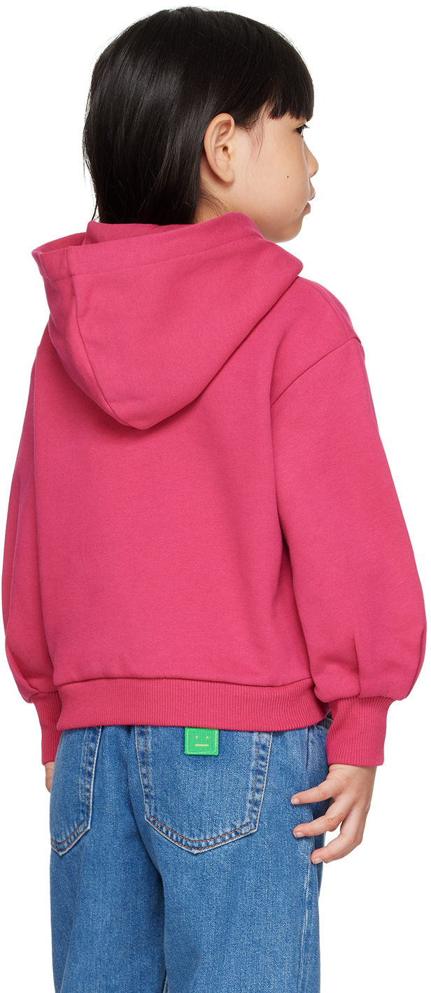 Chloé Kids Pink Embroidered Logo Hoodie In 495 Fuschia