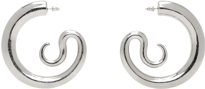 Silver Extra Large Serpent Hoops