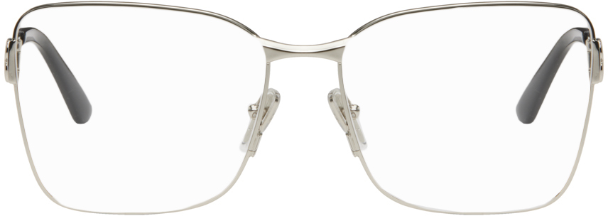 Balenciaga Silver Square Glasses In 002 Silver
