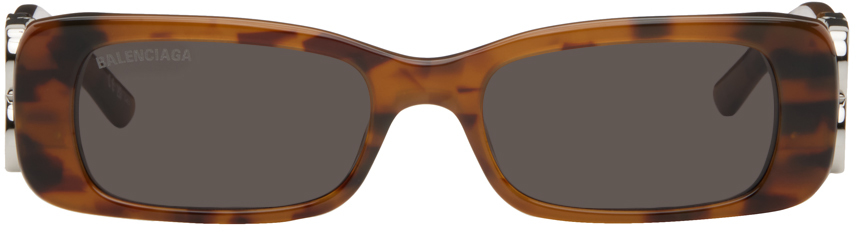 Balenciaga Tortoiseshell Dynasty Rectangle Sunglasses