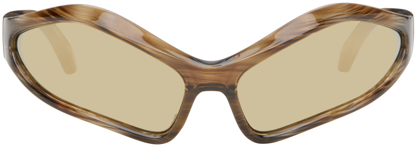 Balenciaga Tortoiseshell Fennec Oval Sunglasses
