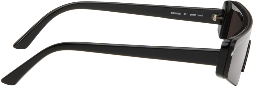 Balenciaga Black Ski Rectangle Sunglasses In 001 Black