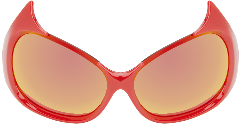 Balenciaga Red Wraparound Sunglasses