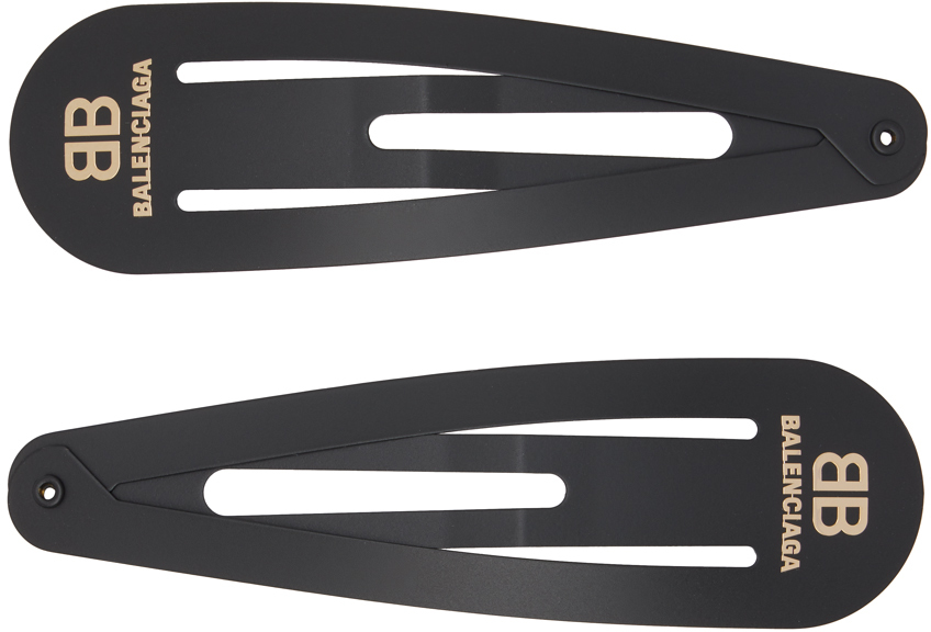 Balenciaga: Black Holli XXL Hair Clip Set | SSENSE