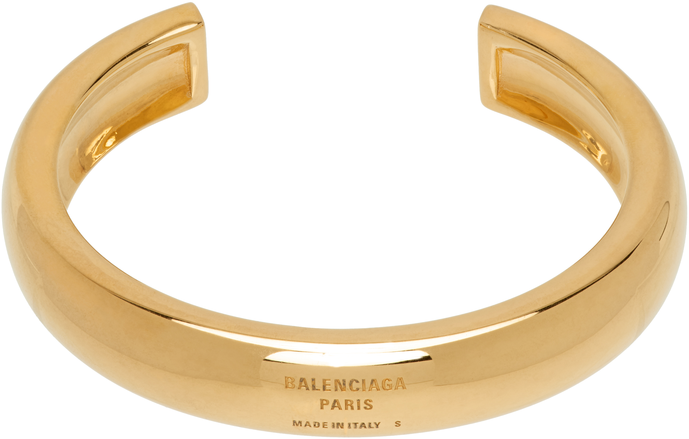 Shop Balenciaga Gold Plated Cuff Bracelet In 0705 Gold