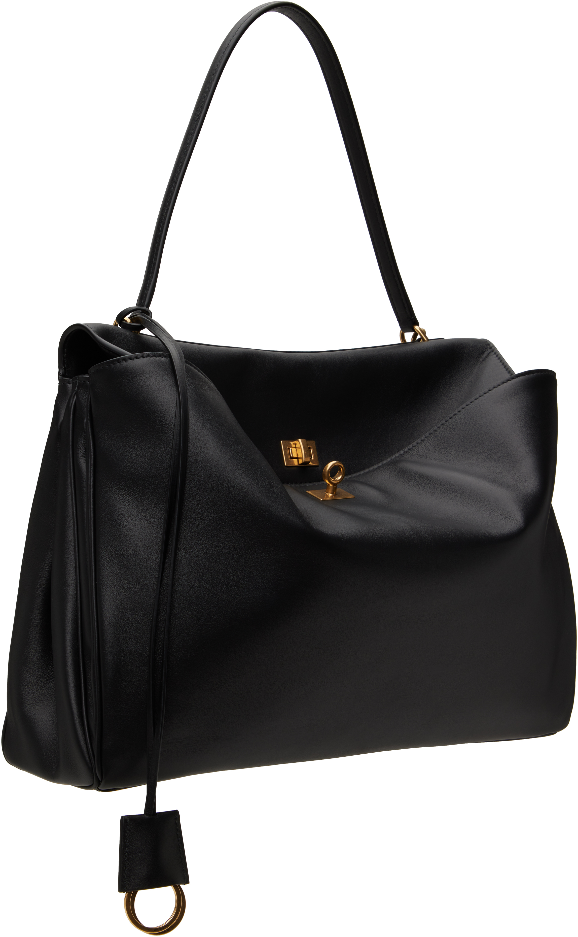 Balenciaga Shoulder Bag Structured Gold-tone Hardware In 1000 Black