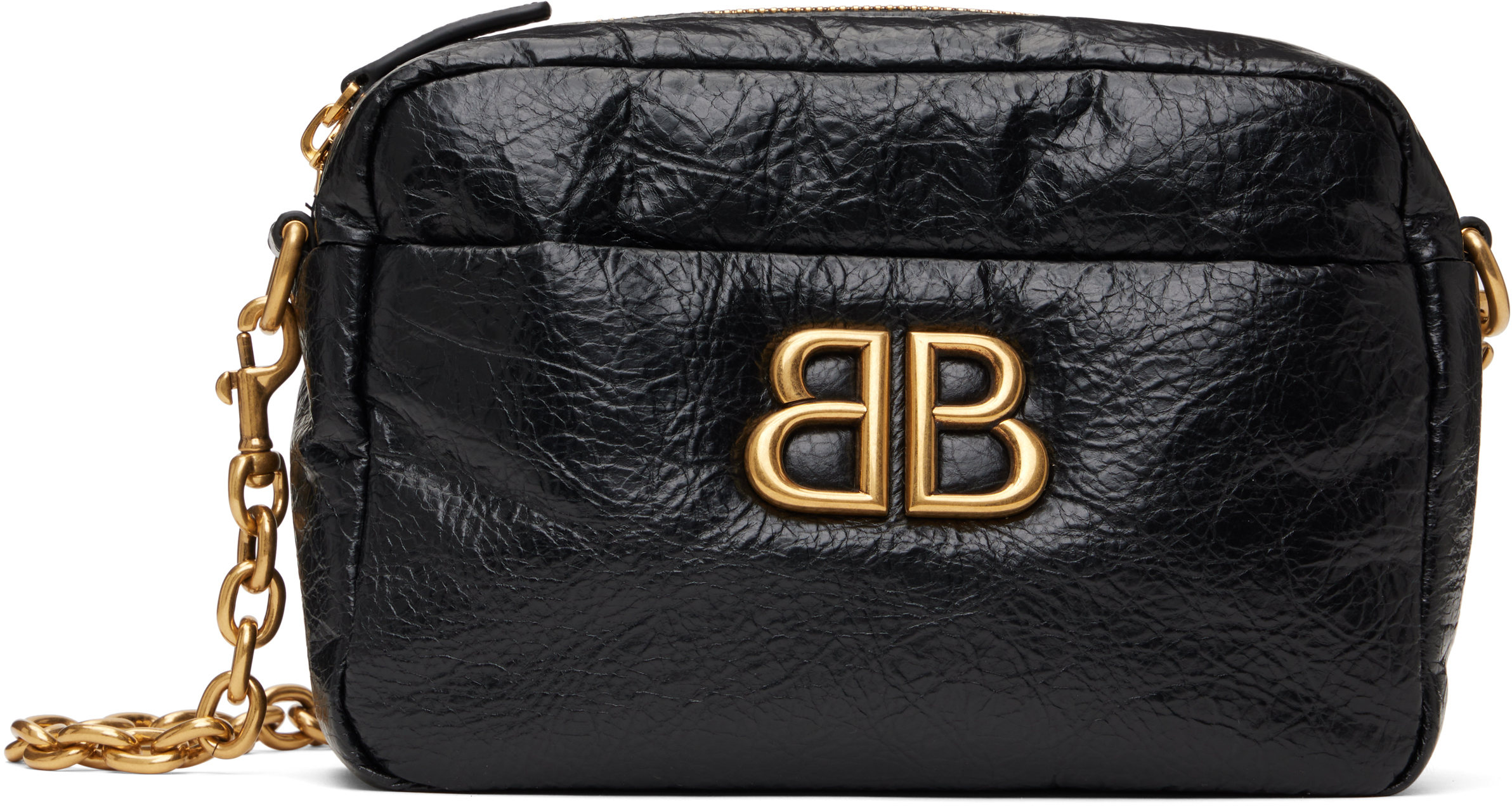 【24AW NEW】BALENCIAGA_women / MONACO XS カメラバッグ /Black Monaco XS leather camera bag in black - Balenciaga | Mytheresa