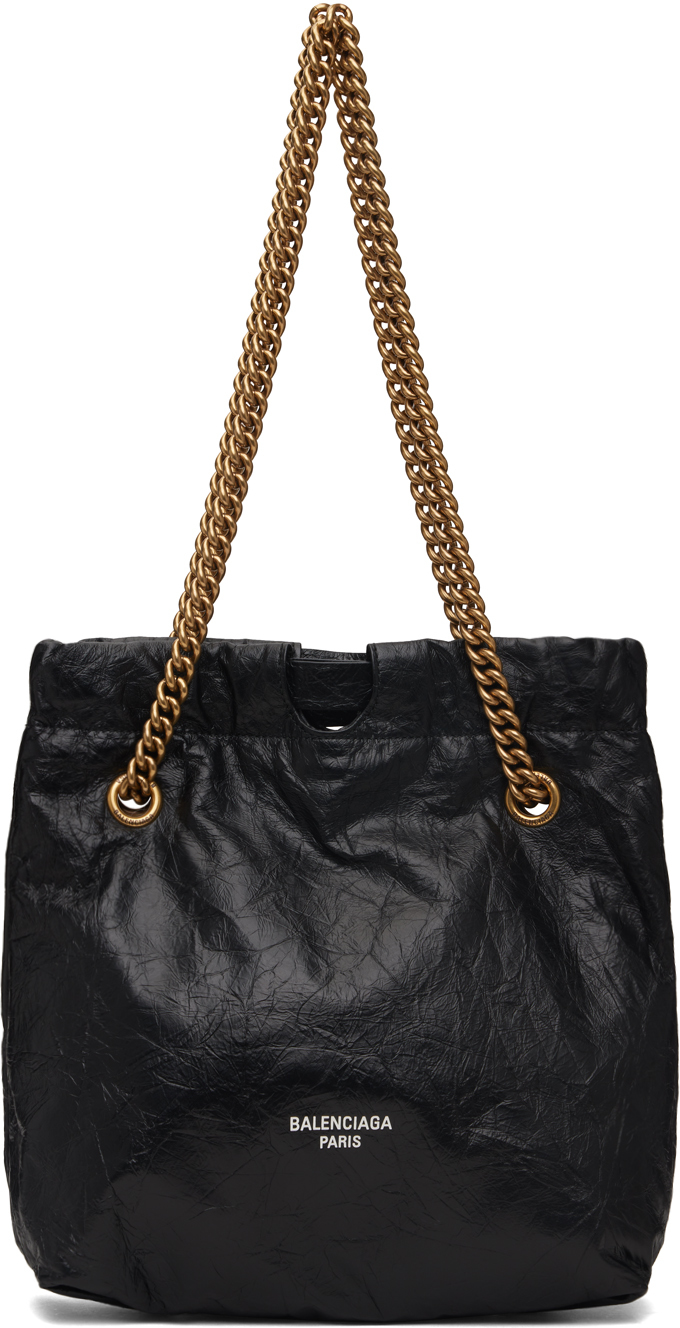 Shop Balenciaga Black Crush Small Tote In 1000 Black