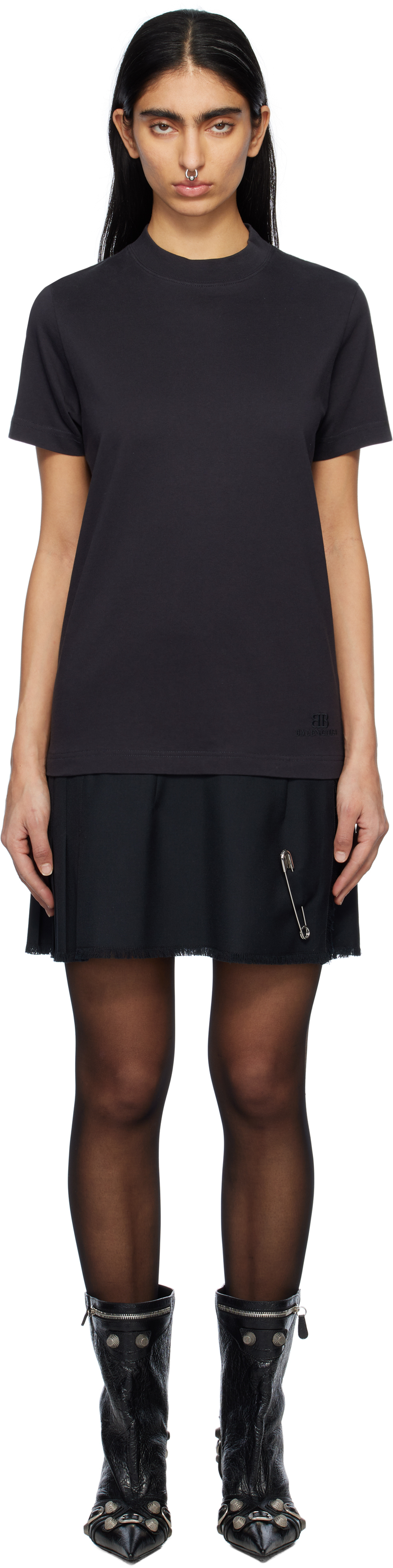 Black Layered T-shirt Minidress