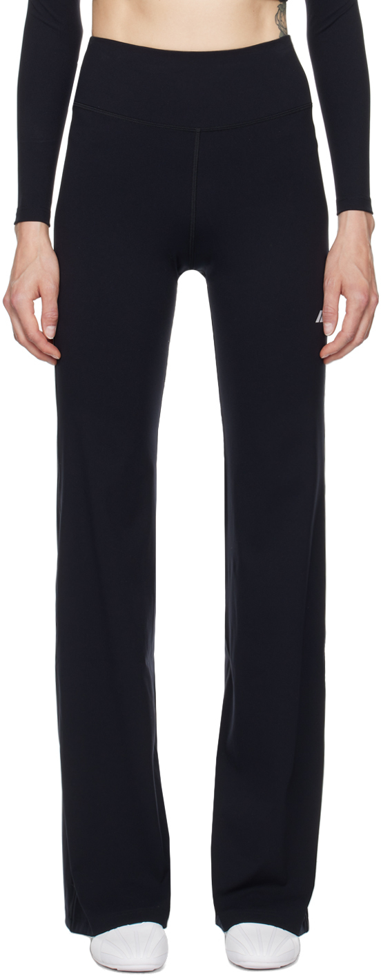 Shop Balenciaga Black Activewear Flared Slim Lounge Pants In 1081 Blk/reflective