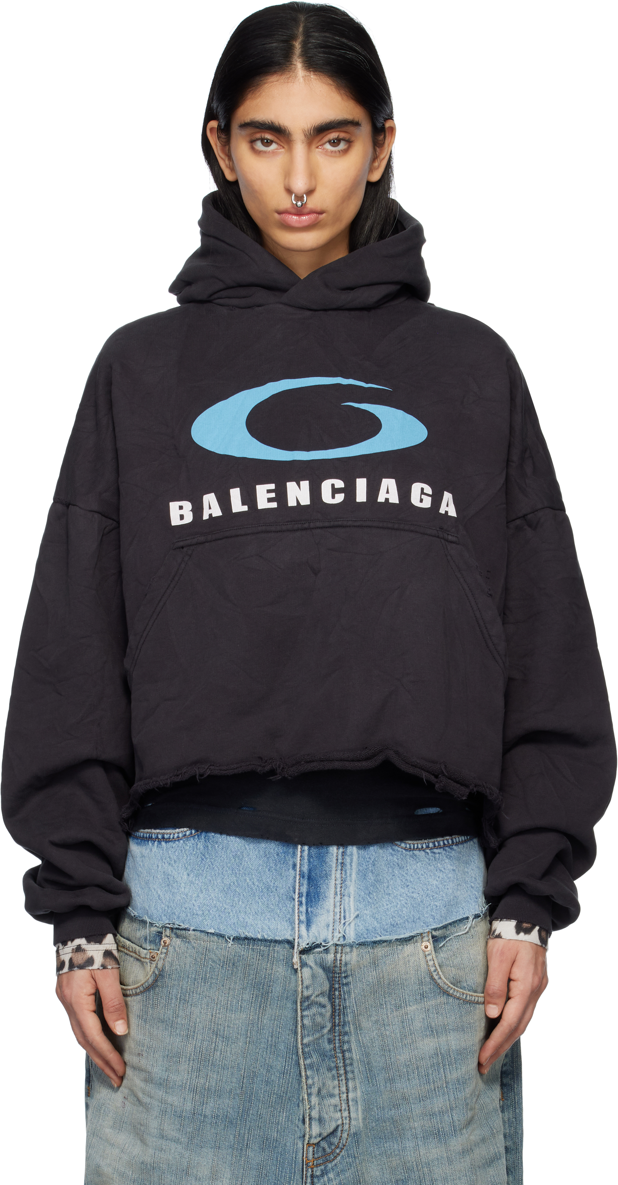 Balenciaga cropped hoodie online