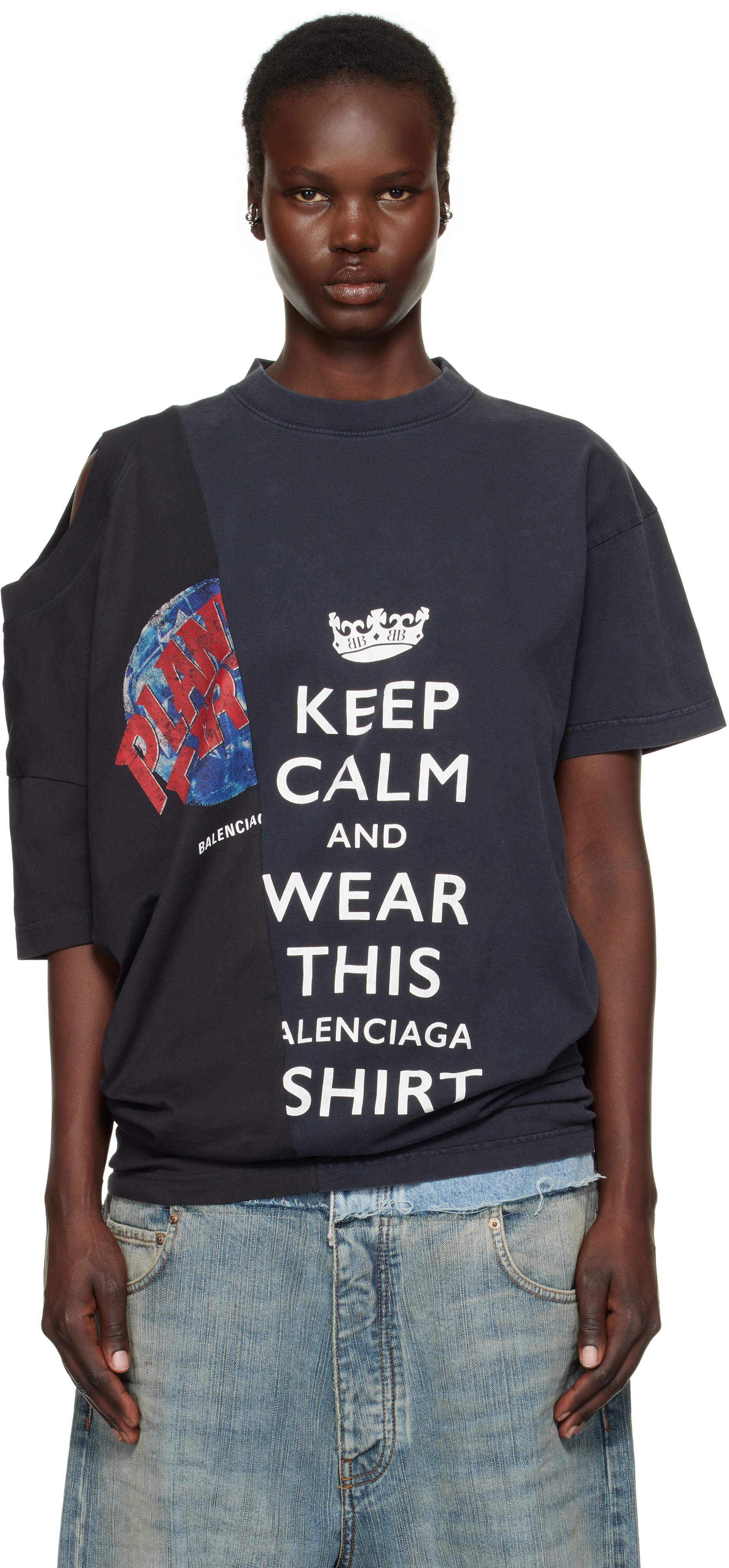 【関税込み】Balenciaga ブラック 50-50 Tシャツ Balenciagaのブラック 50-50 Tシャツがセール中