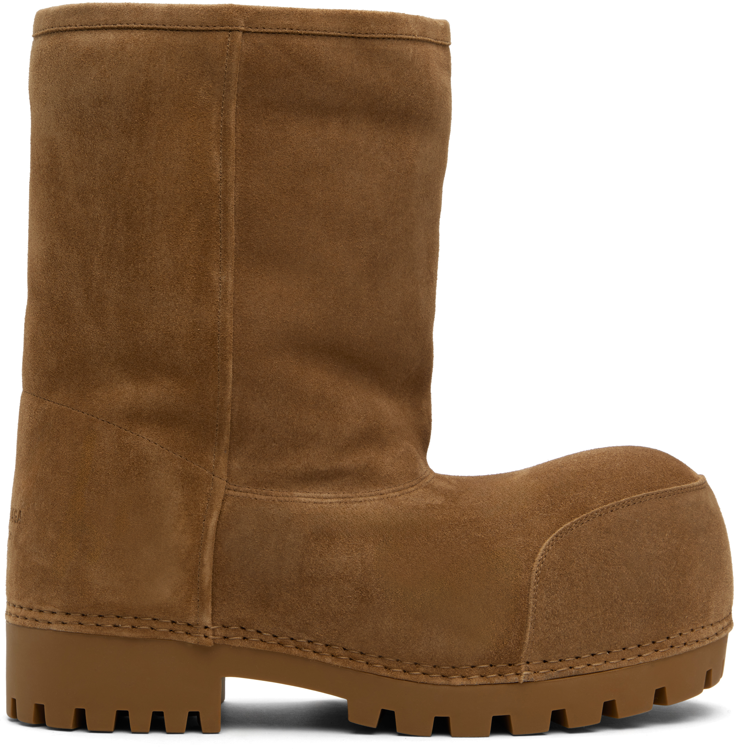 Shop Balenciaga Tan Alaska Fur Low Boots In 2200 Brown/white