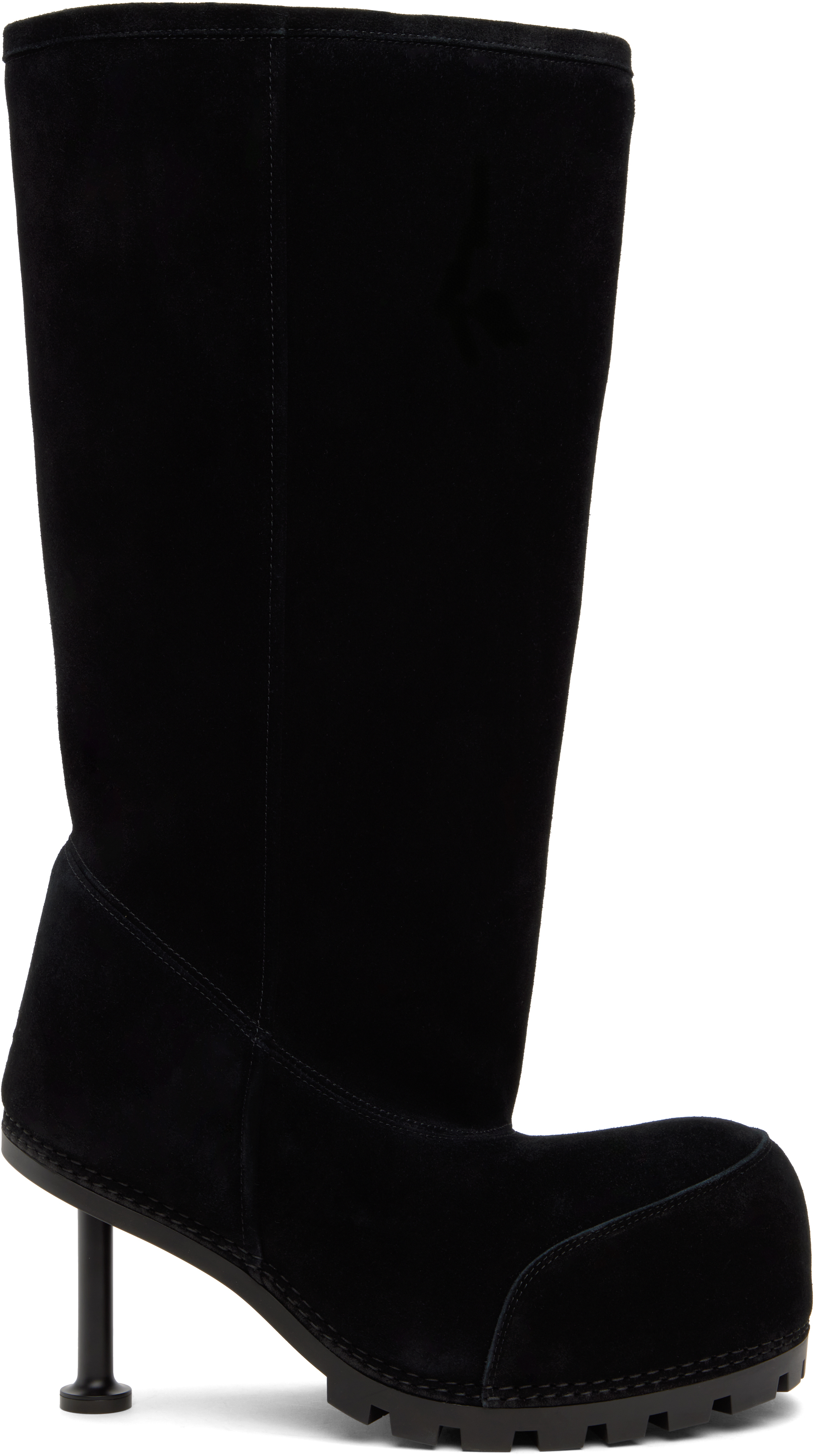 Balenciaga: Bottes hautes Alaska 90 noires en nubuck SSENSE France
