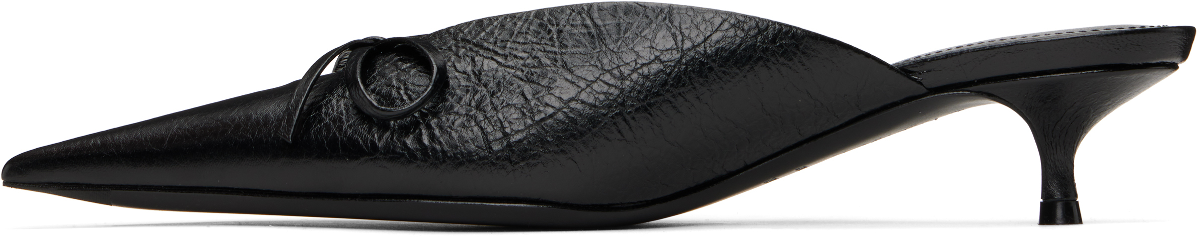Balenciaga Black Knife Bow 40mm Mules In 1000 Black