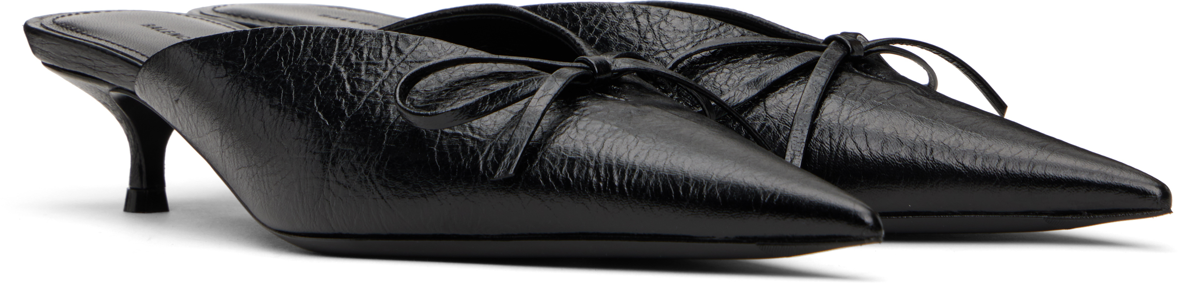 Balenciaga Black Knife Bow 40mm Mules In 1000 Black