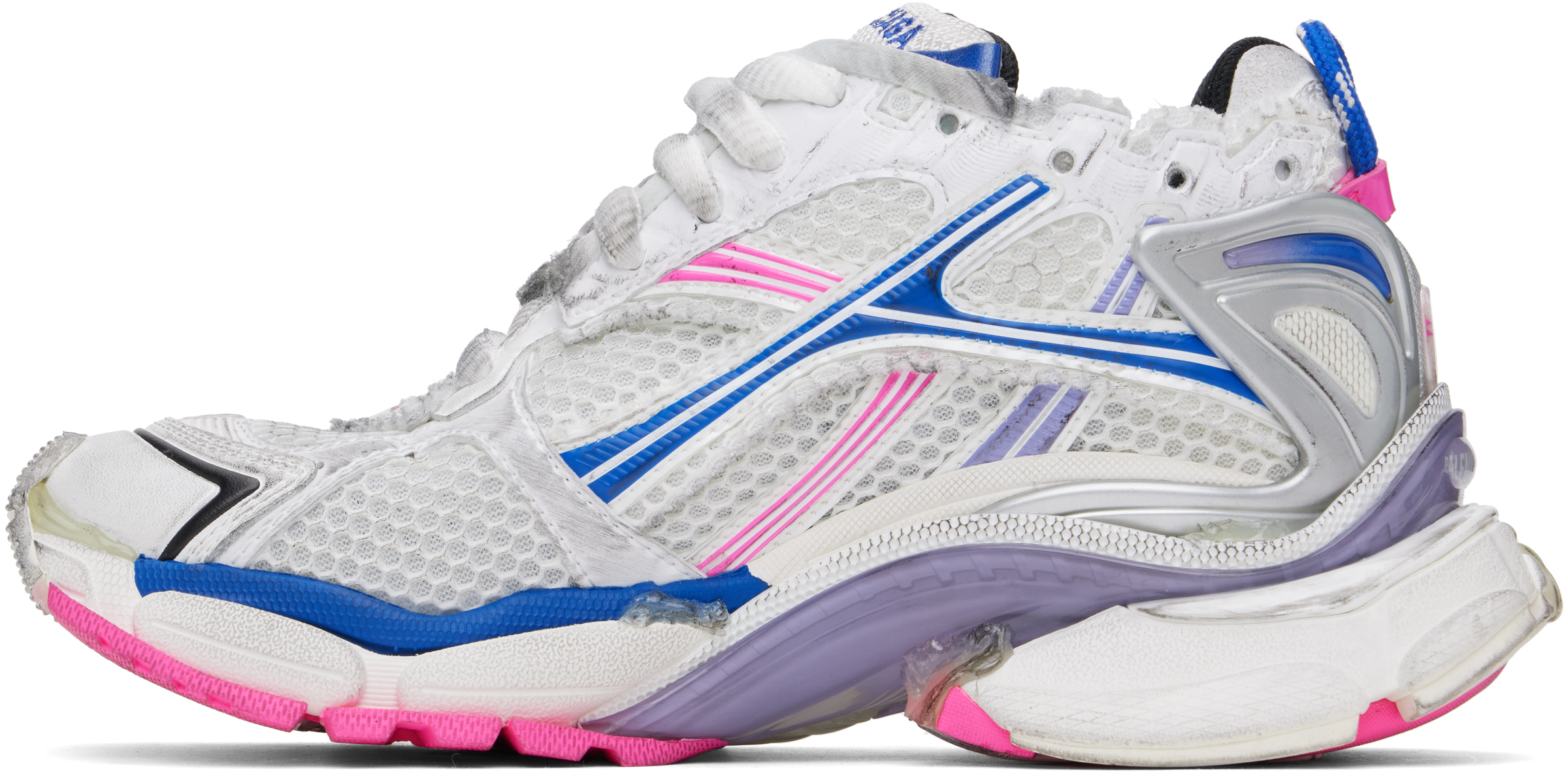 Balenciaga Runner Sneaker In 9554 Whit/lil/fl Pin