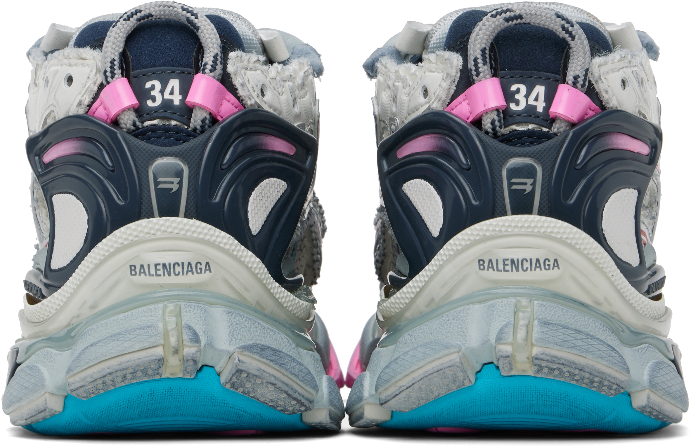 Balenciaga Runner Sneakers In 9154 Eggsh/grey/pink