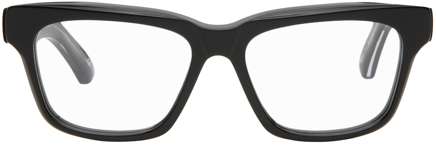 Shop Balenciaga Black Square Glasses In Black-black-transpar