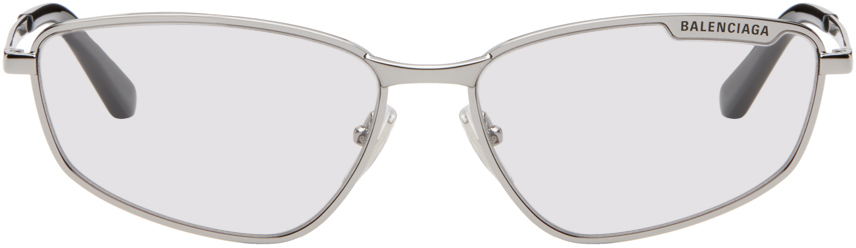 Balenciaga Silver Cat-eye Sunglasses In Rthnm-rthnm-gry