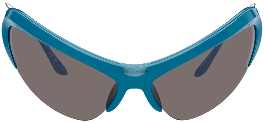 Balenciaga Blue Wire Cat-eye Sunglasses In Light-blue-slvr-gry
