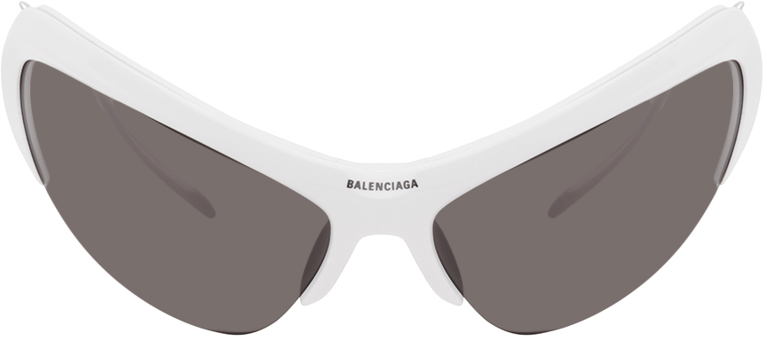 Shop Balenciaga White Wire Sunglasses In White-silver-grey