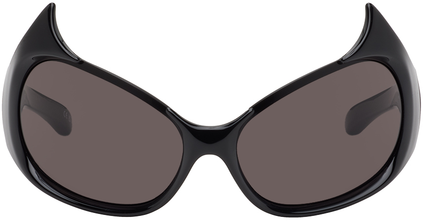 Shop Balenciaga Black Gotham Cat Sunglasses In Black-black-grey