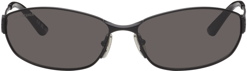 Balenciaga Black Mercury Oval Sunglasses