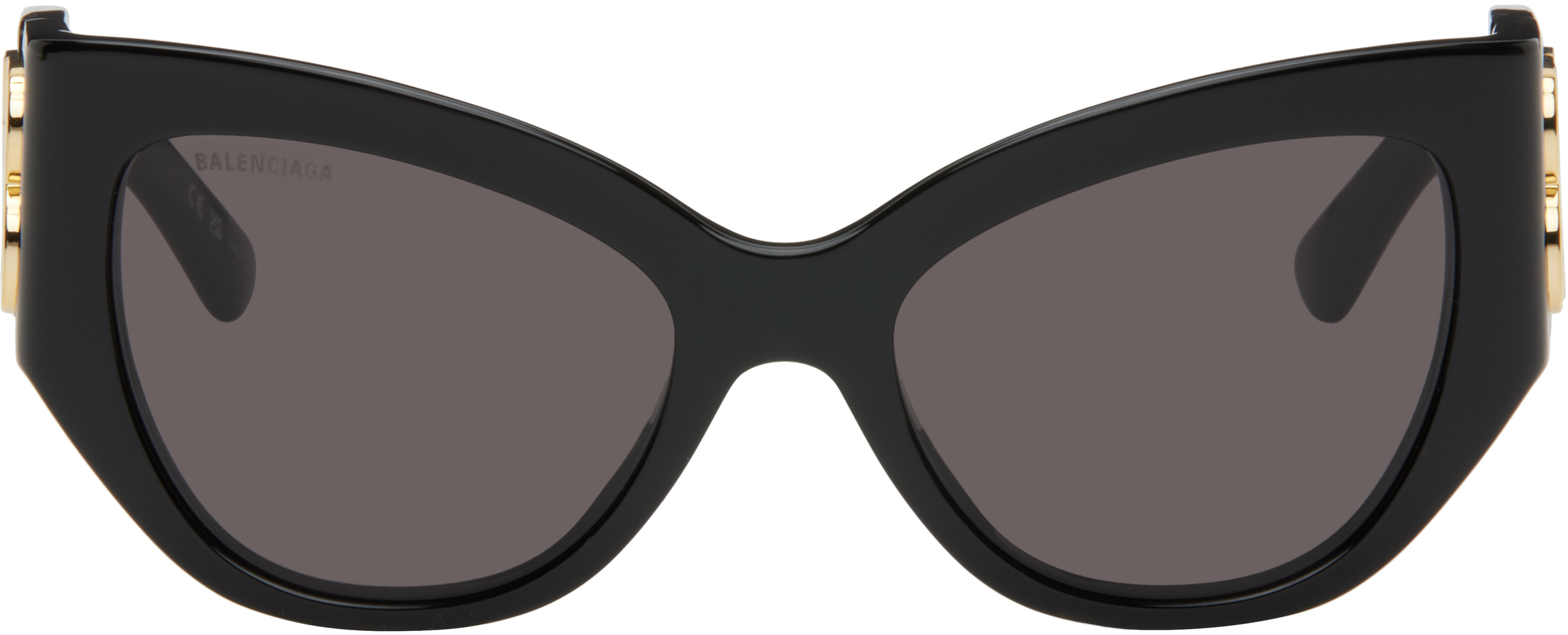 BALENCIAGA ブラック キャットアイ サングラス Balenciaga Eyewear Skin XXL キャットアイ サングラス