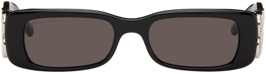 Balenciaga Black Dynasty Sunglasses In Black-silver-grey