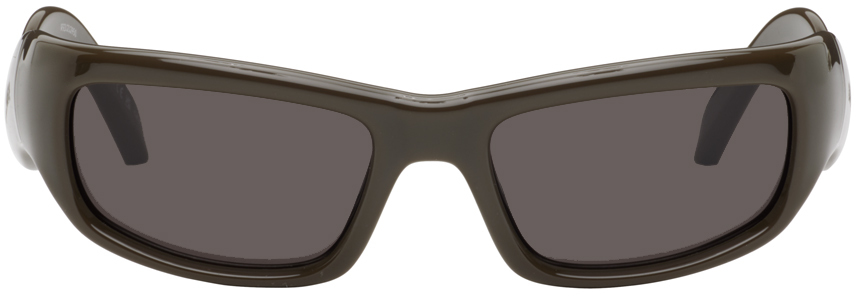Balenciaga Brown Hamptons Rectangle Sunglasses In Brown-brown-grey