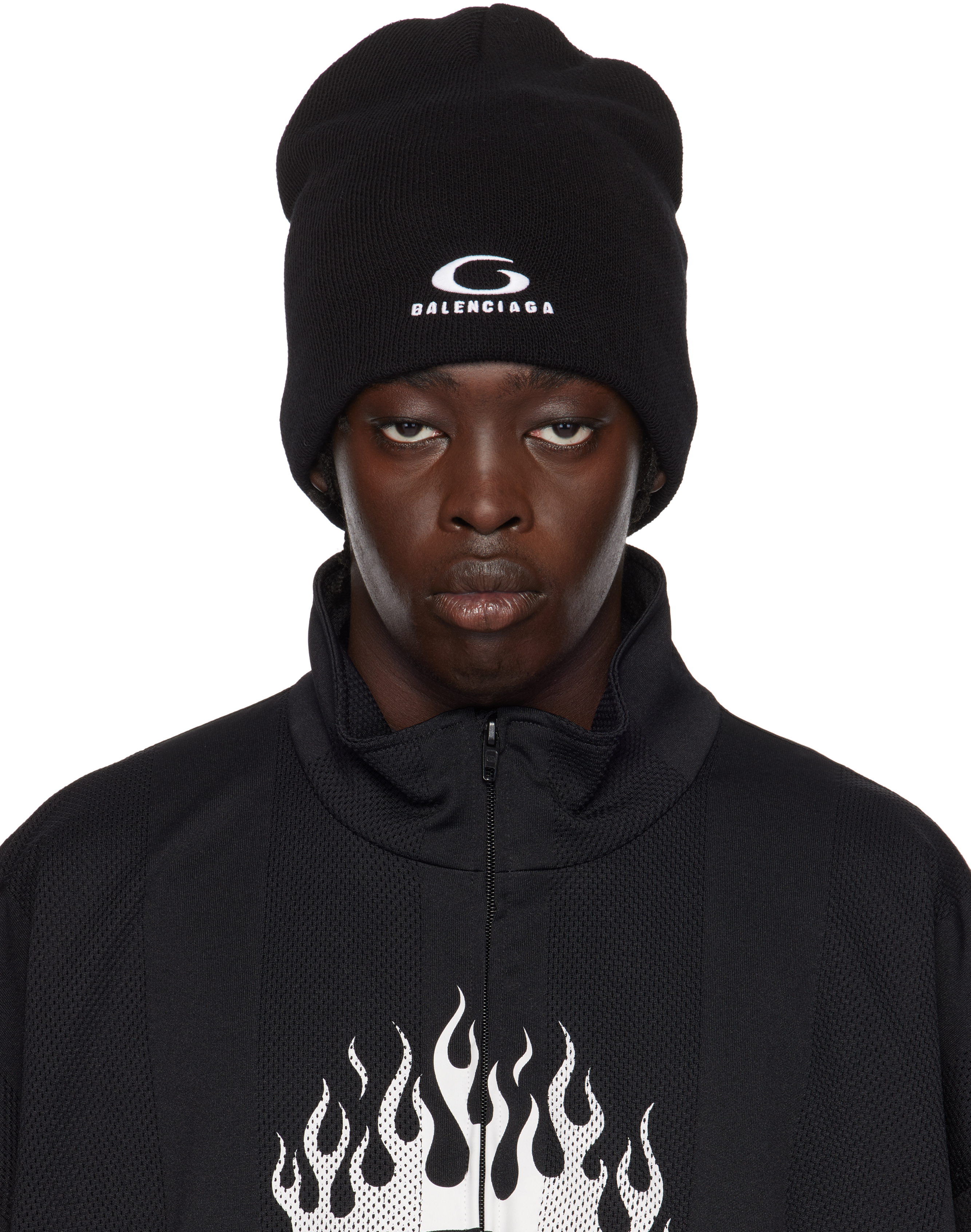 Black Loop Sports Icon Beanie