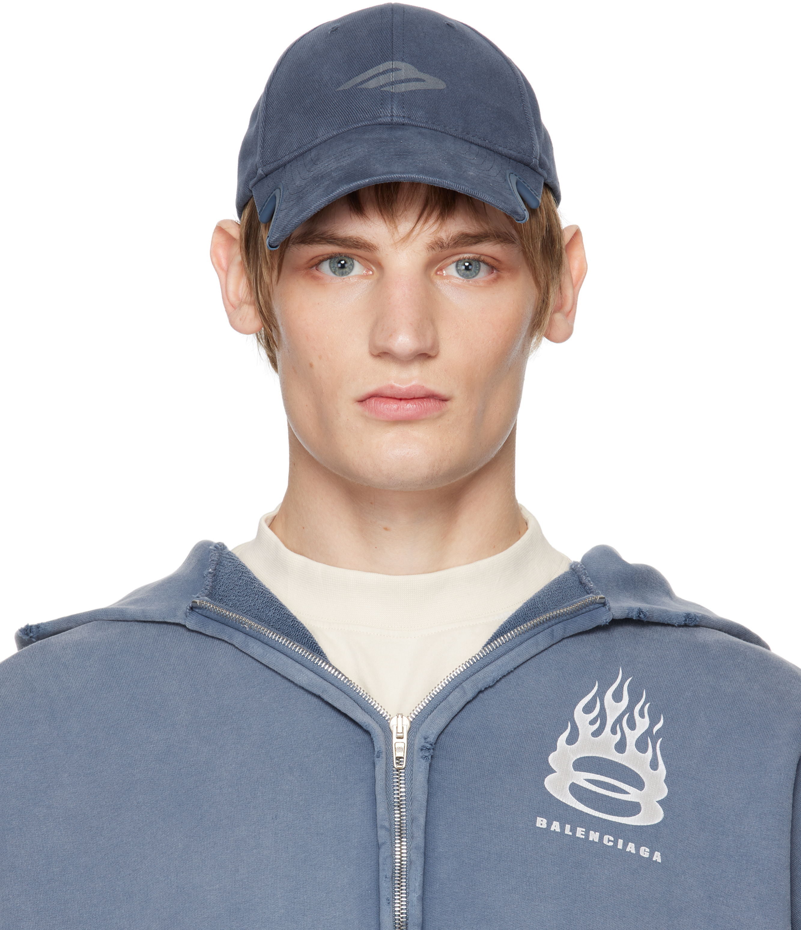 BALENCIAGA BLUE 3B STENCIL CAP 