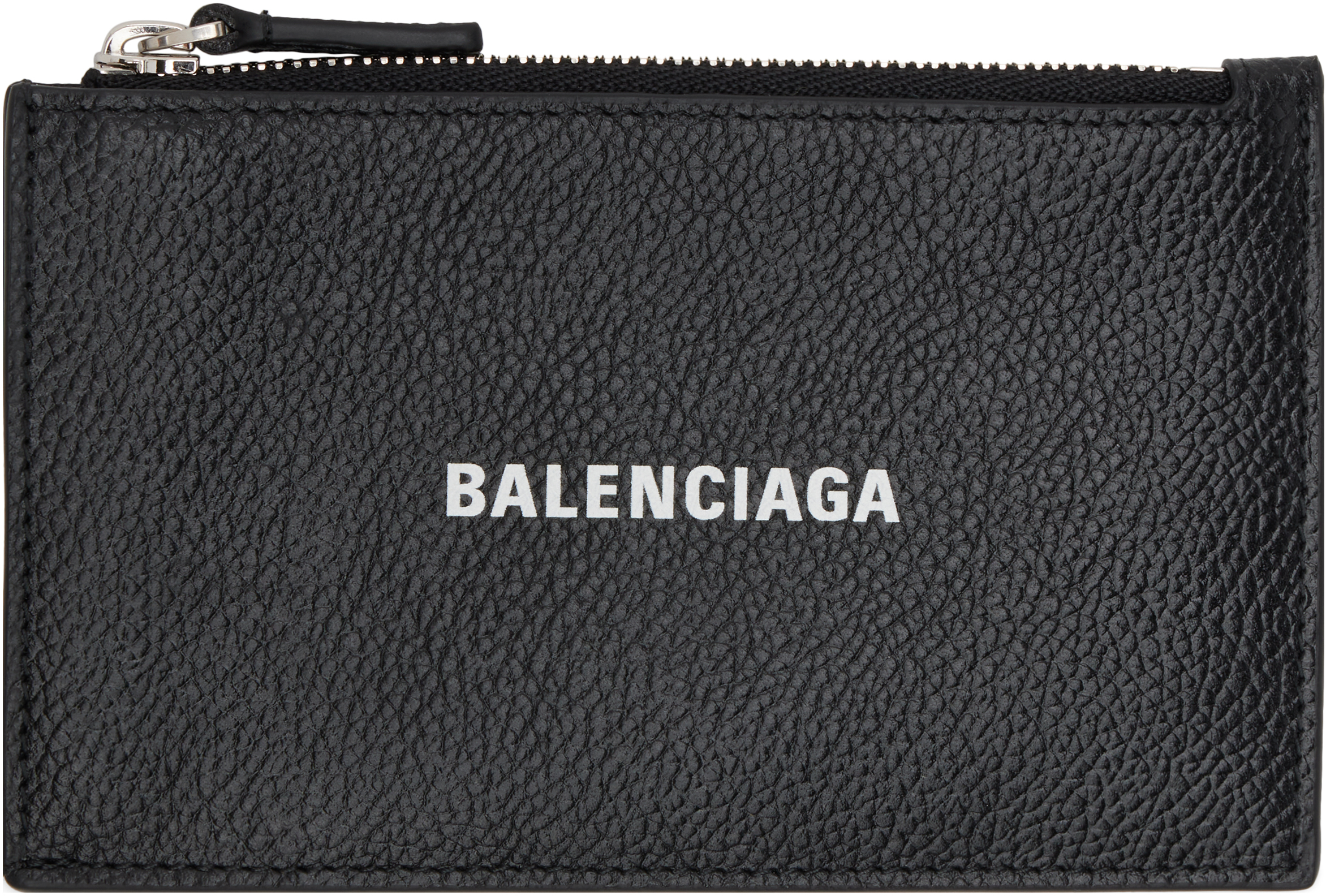 Balenciaga Black Cash Long Coin Card Holder In Gray