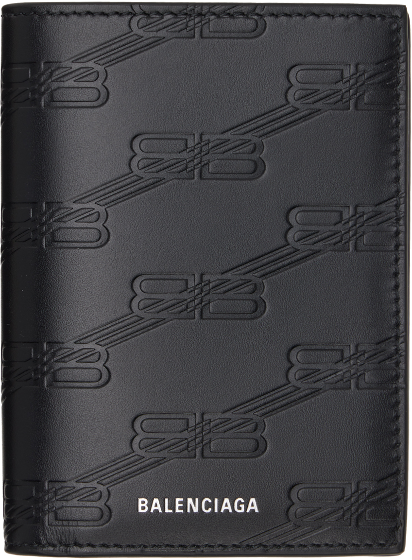 Black Embossed Monogram Bifold Wallet