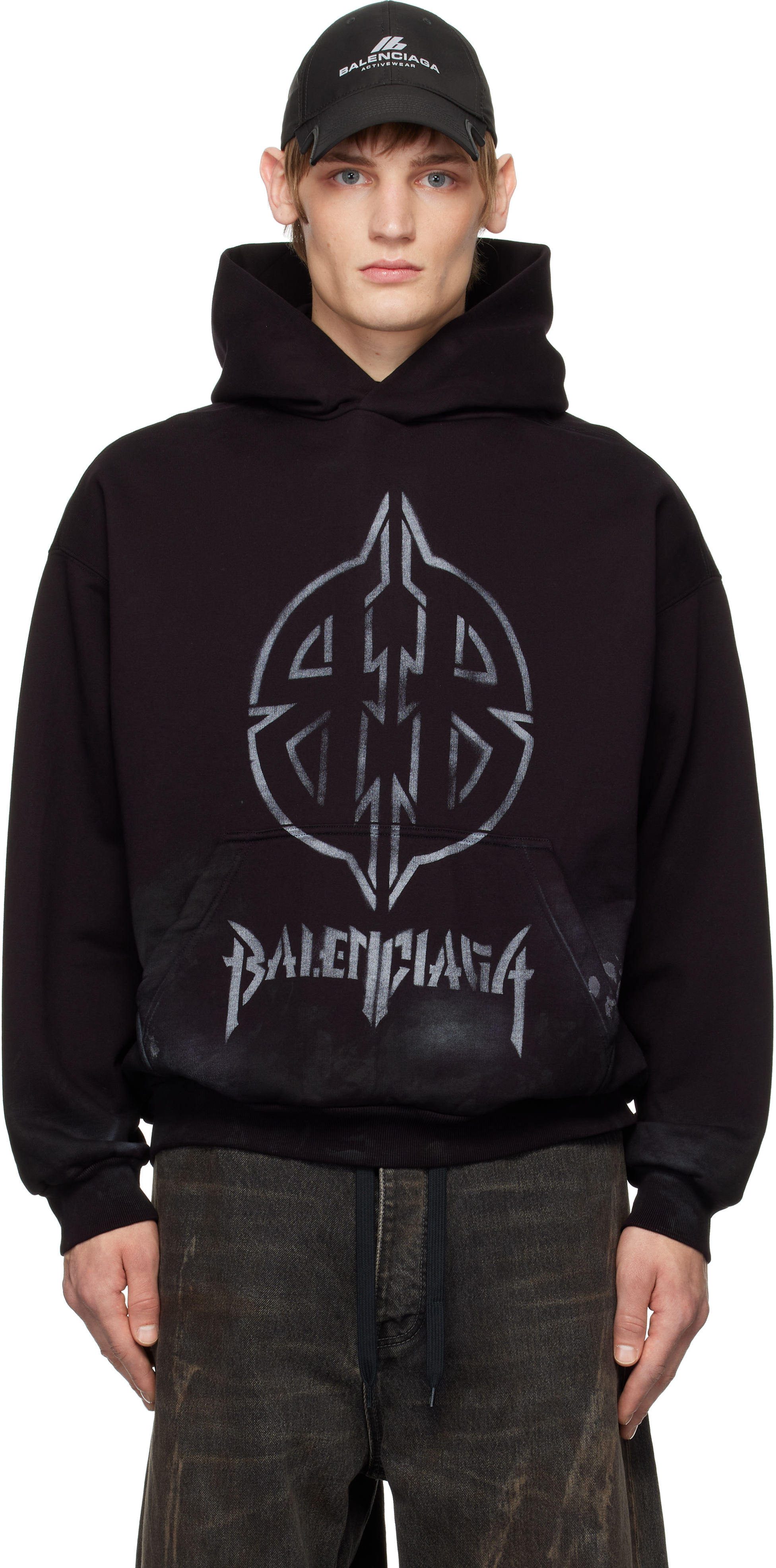 Black Metal BB Stencil Hoodie