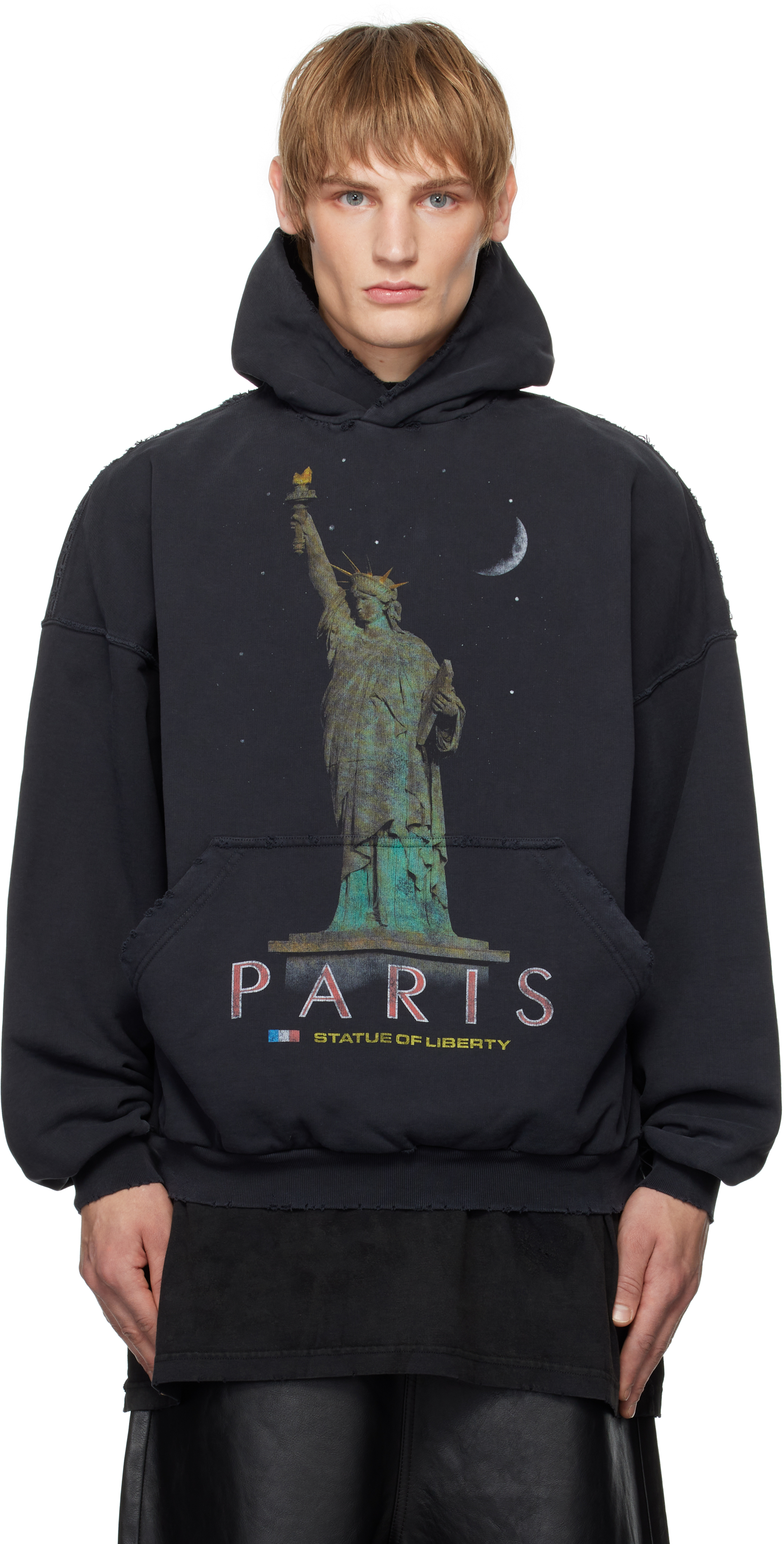 Black 'Paris' Liberty Hoodie