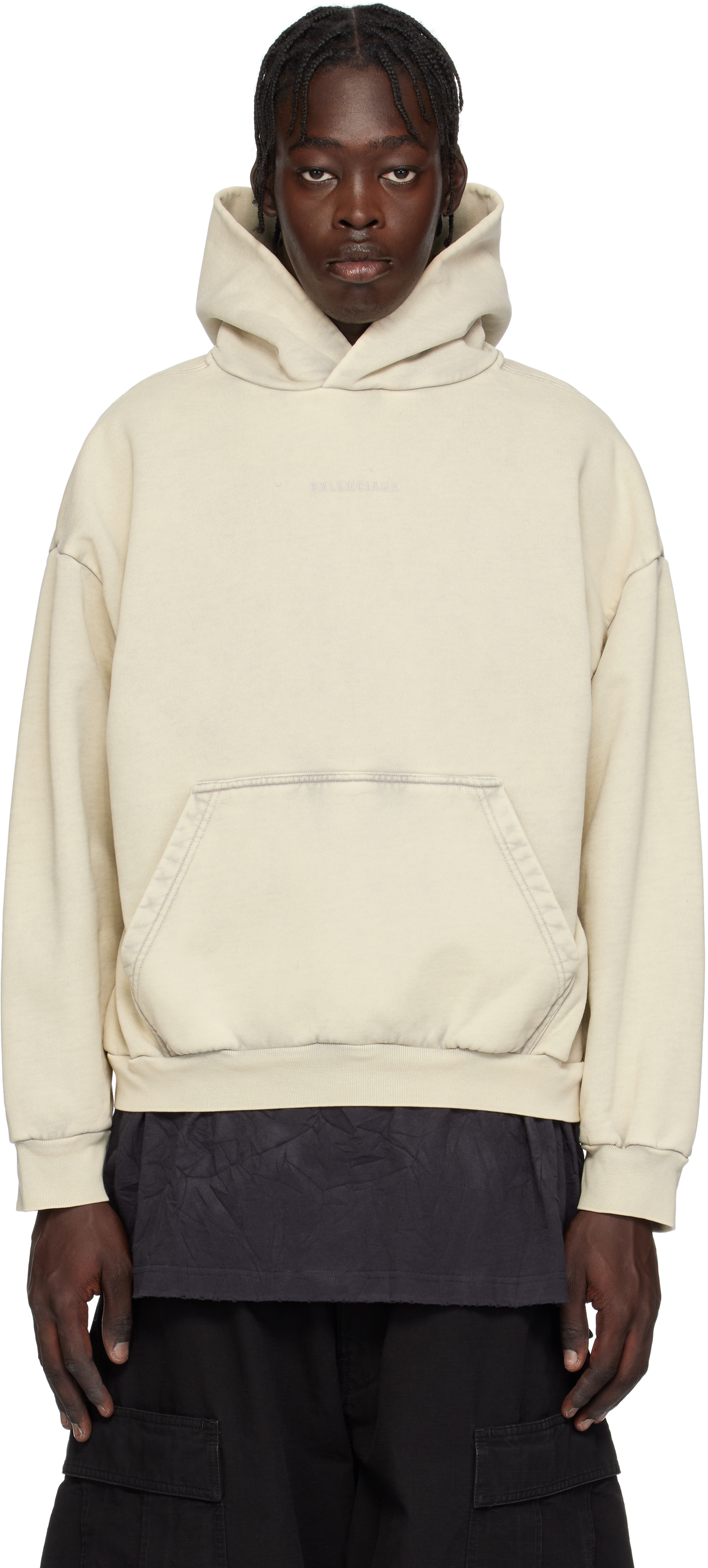 Balenciaga Beige Balenciaga Back Hoodie SSENSE Canada