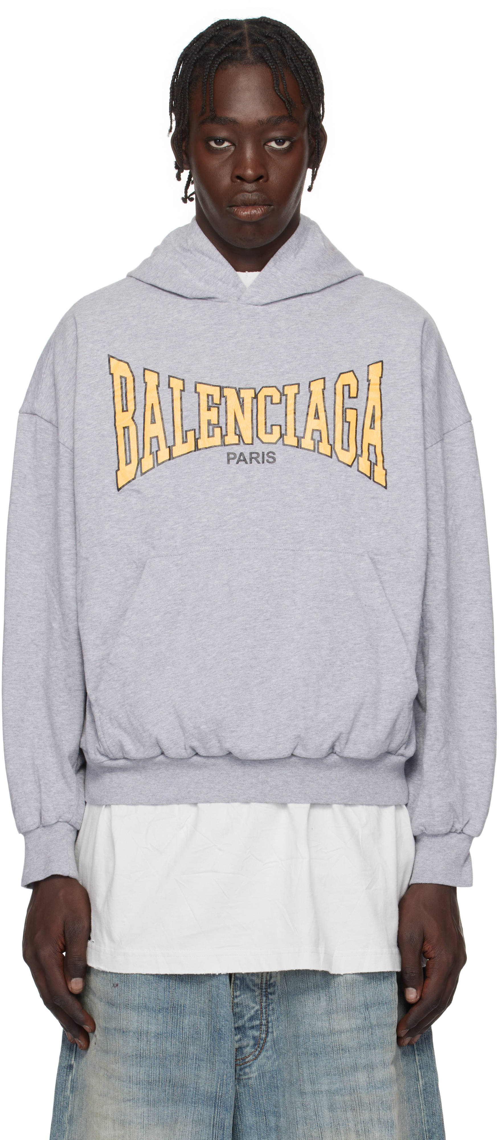 Gray 'Balenciaga Boxing' Lined Hoodie