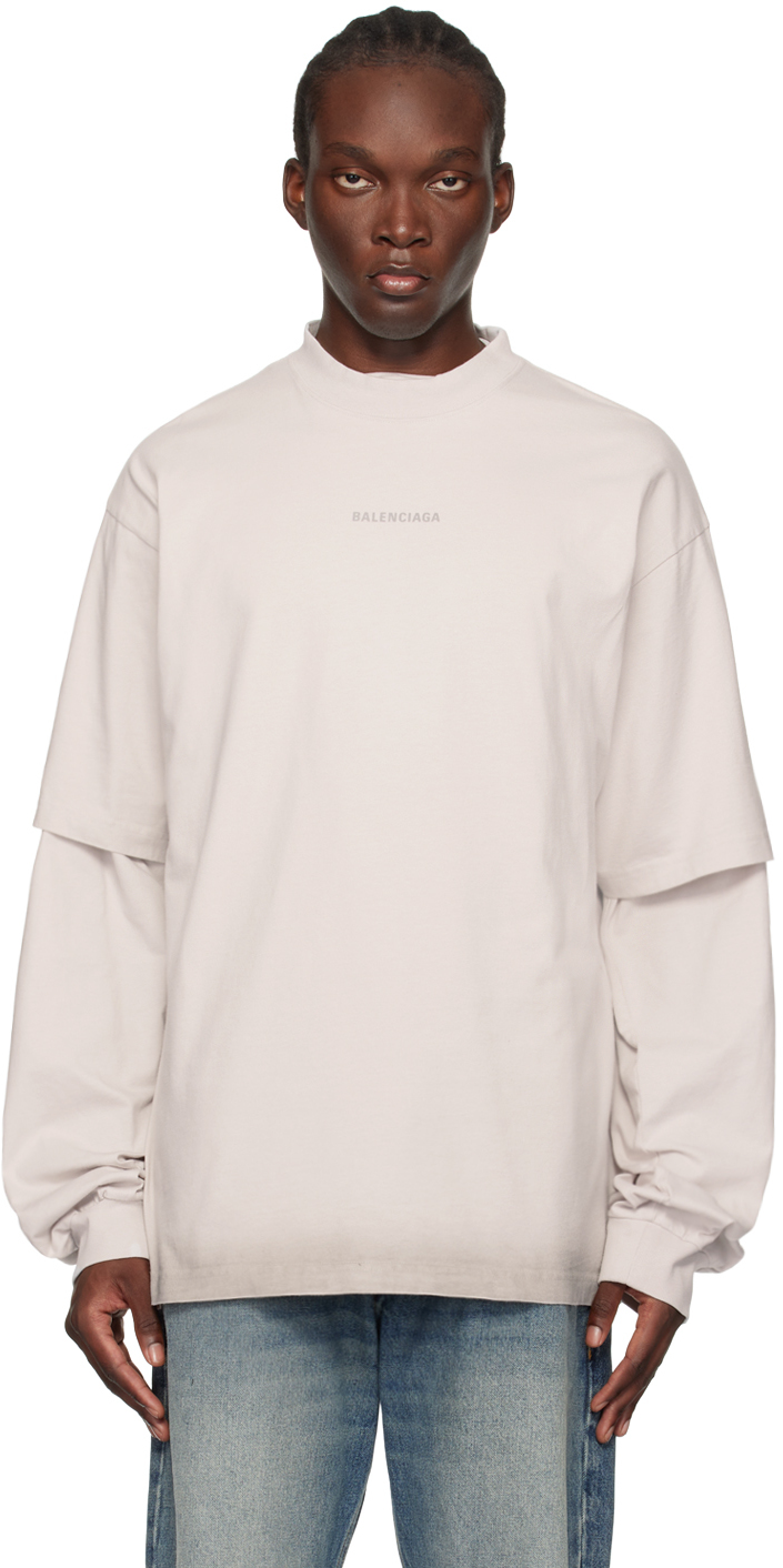 Shop Balenciaga Off-white Graphic T-shirt In 9016 White